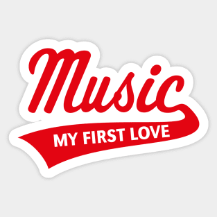 Music - My First Love (I Love Music / Red) Sticker